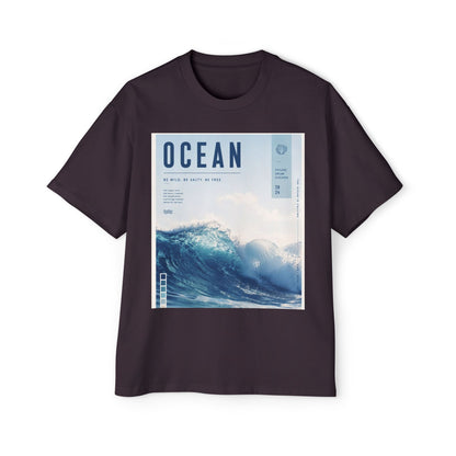 Ocean Wave Graphic Tee — "OCEAN" Coastal Photo Print T-Shirt