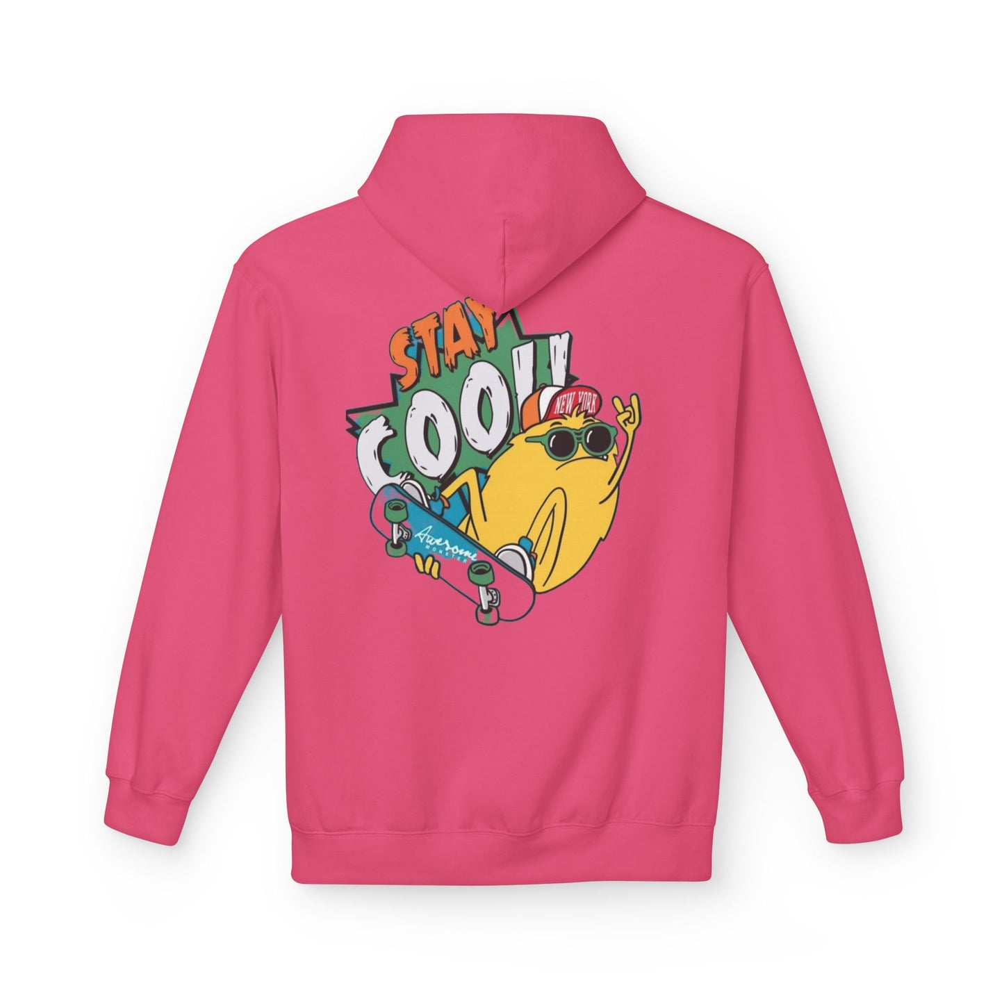 Stay Cool! Unisex Softstyle Fleece Hoodie - Fun & Comfy Skatewear