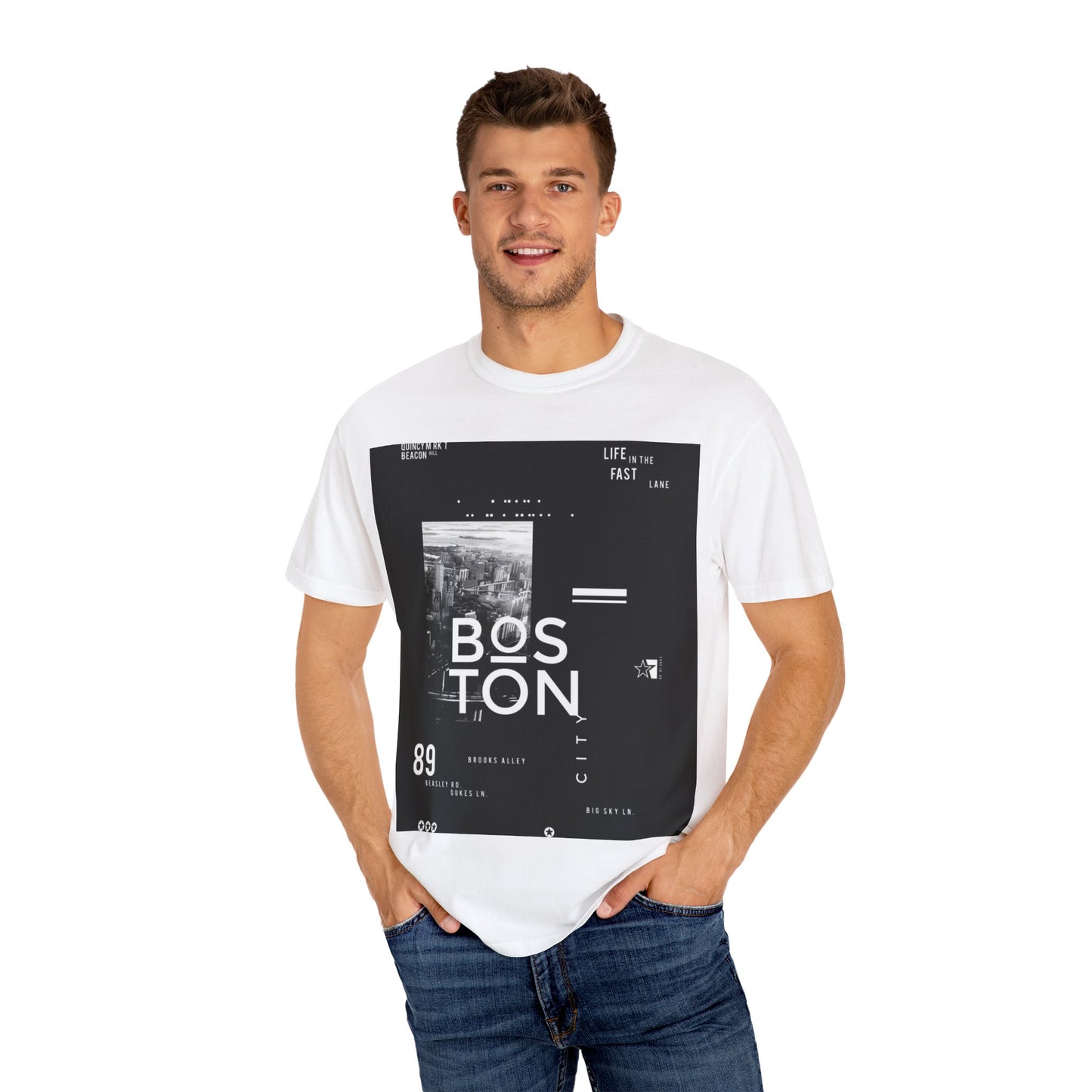 Boston Graphic Unisex T-Shirt, Casual Urban Style Tee, Gift for Travelers, Fashion Aesthetic Apparel, Streetwear Fashion