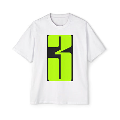 Oversized Tee — Neon Abstract '3' Graphic