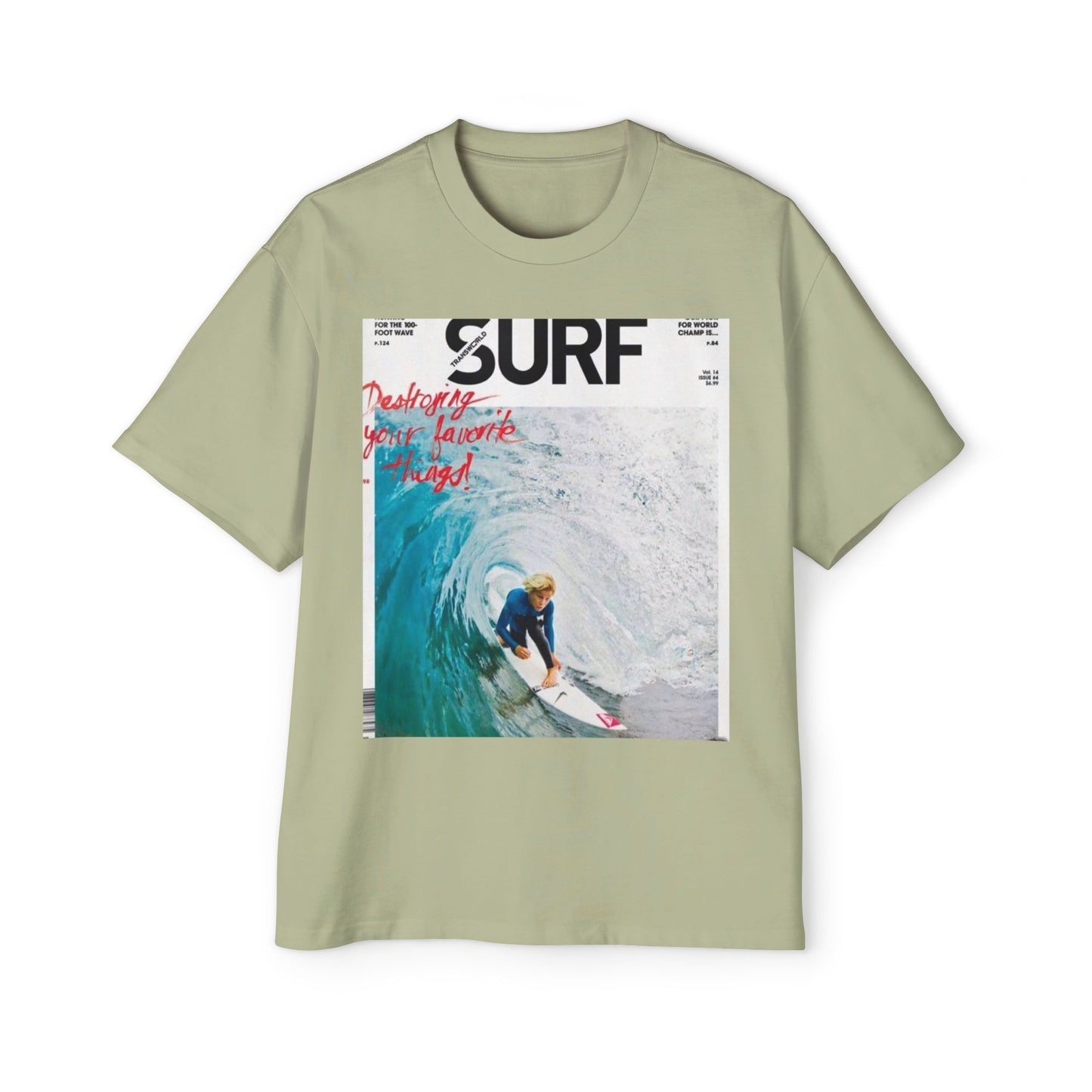 Surf Photo Graphic Tee — "Surf" Wave Rider Men's Oversized T-Shirt