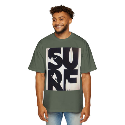 Surf Graphic Tee — Oversized Men's Surfboard Silhouette Shirt