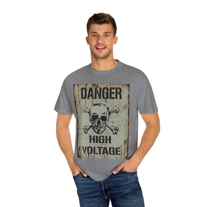 High Voltage Skull T-Shirt – Unisex Garment-Dyed Tee