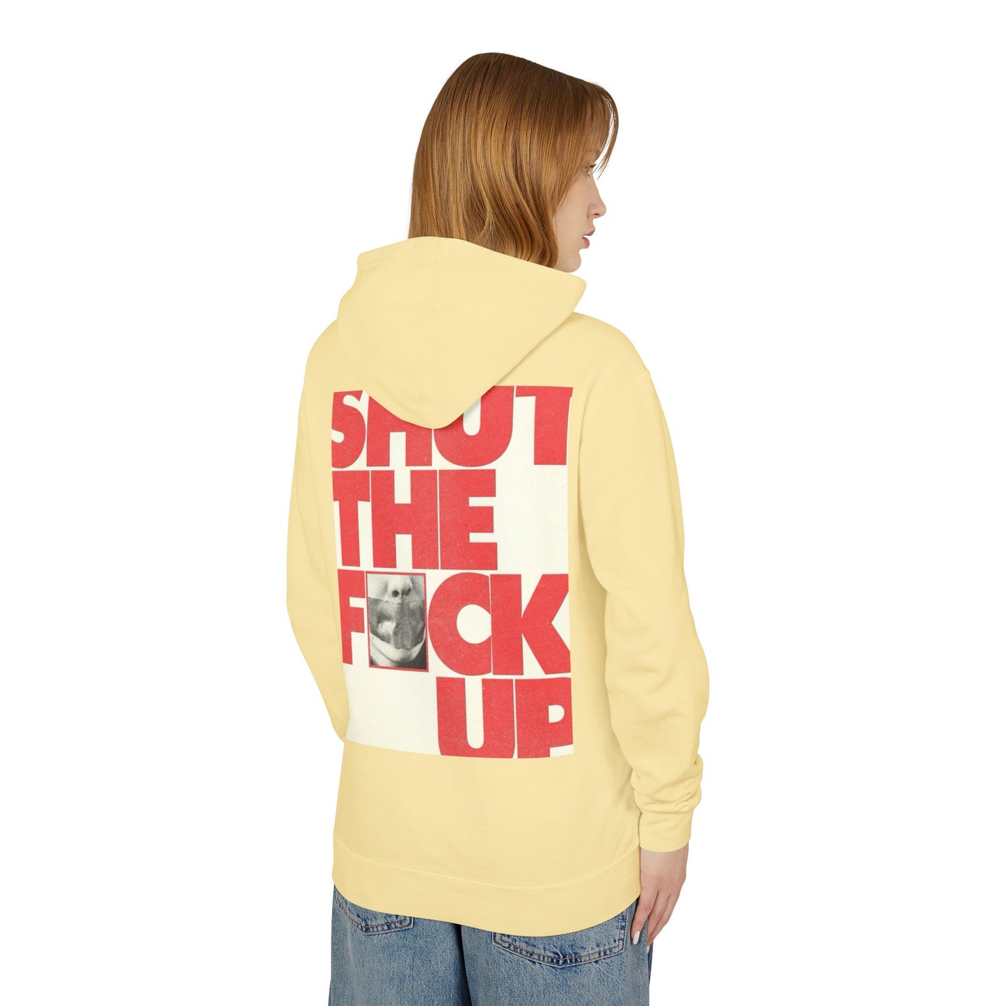Unisex Lightweight Hoodie - "Shut The F**k Up" Statement Sweatshirt
