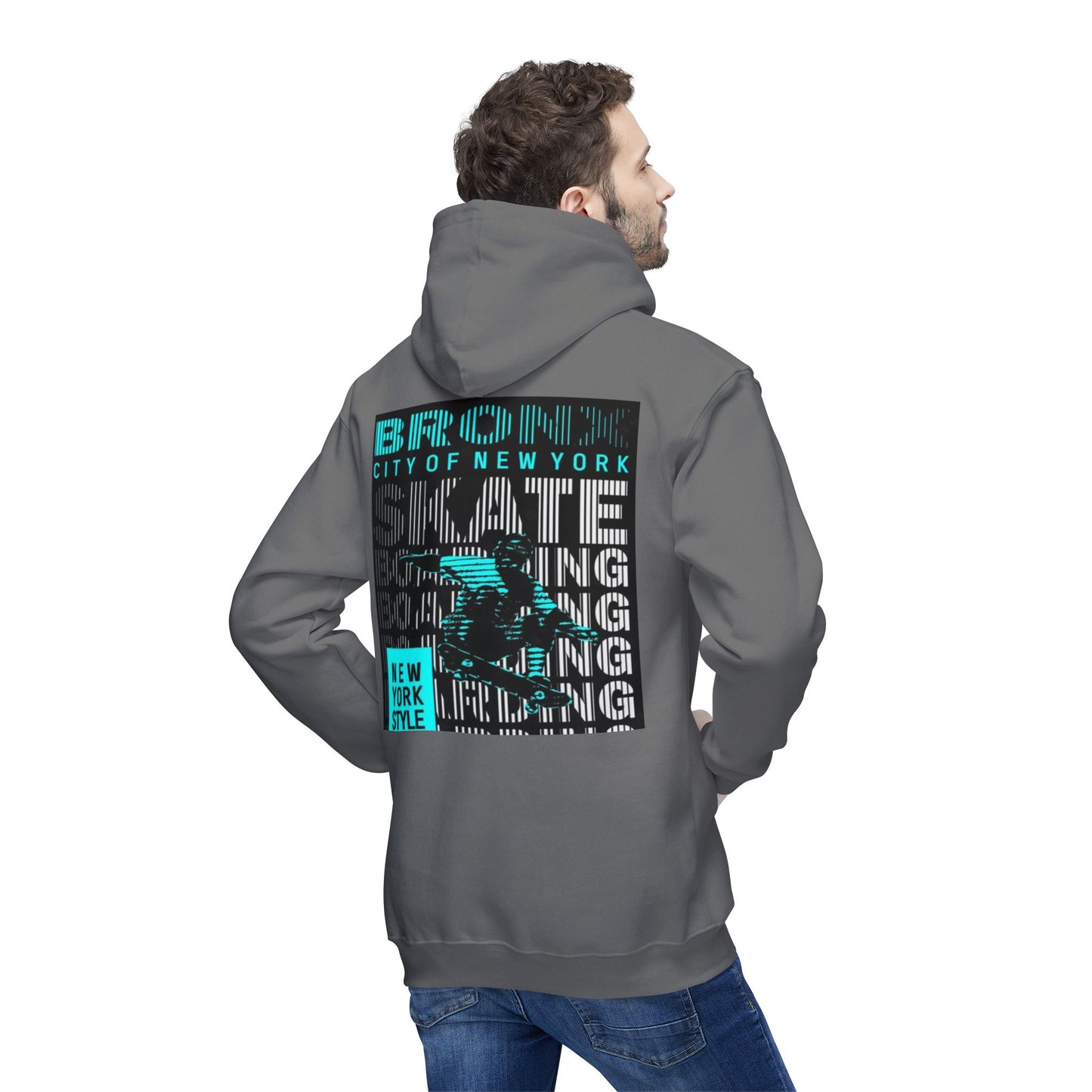 NYC Inspired Unisex Hoodie, Skate Style, Streetwear Sweatshirt, Casual Layer, Gift for Him/Her, Made in USA