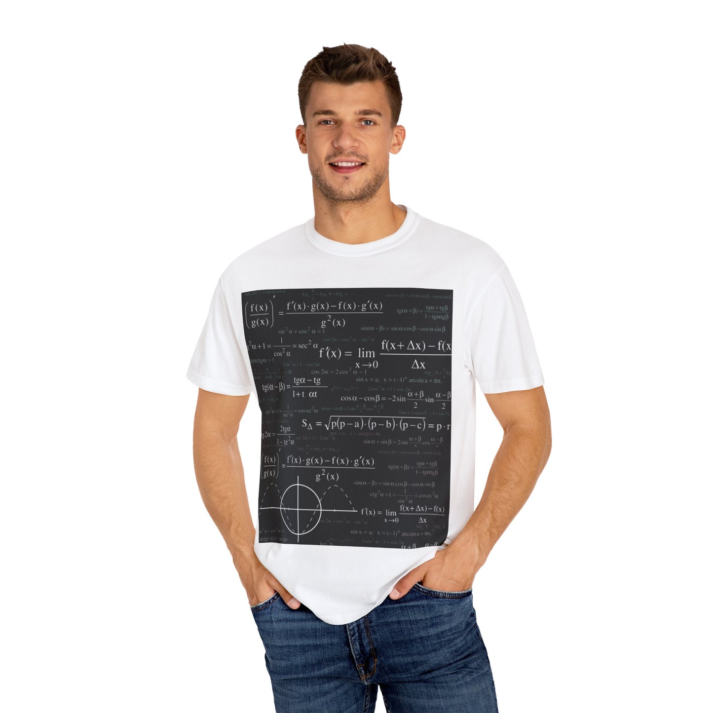 Unisex Garment-Dyed T-Shirt – Math Equation Graphic Tee for Students & Teachers