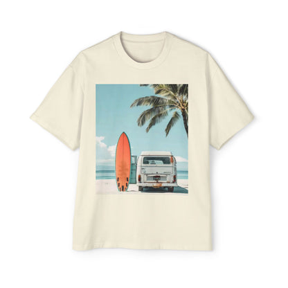 Surf Van Beach T-Shirt — Vintage Palm & Surfboard Graphic Tee