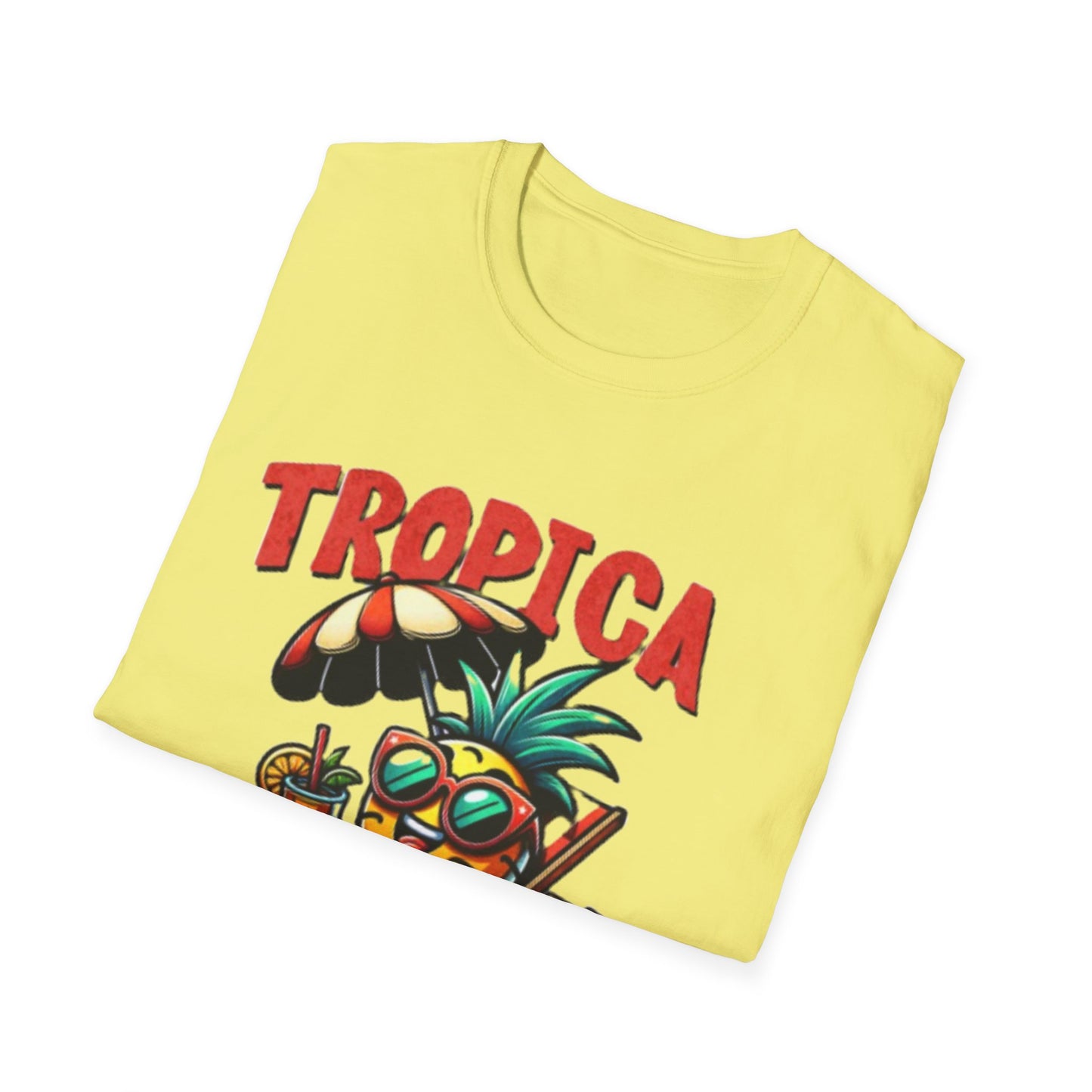 Tropical Vibes Unisex Softstyle T-Shirt - Fun Pineapple Design