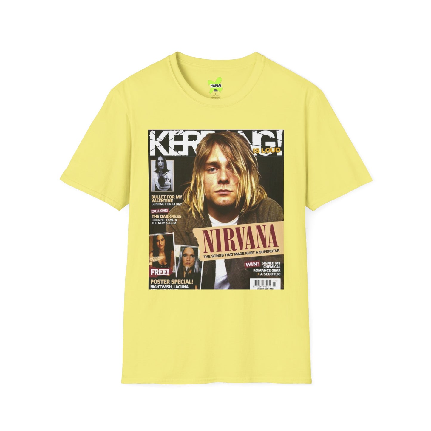 Retro Nirvana Unisex Softstyle T-Shirt - Vintage Magazine Design