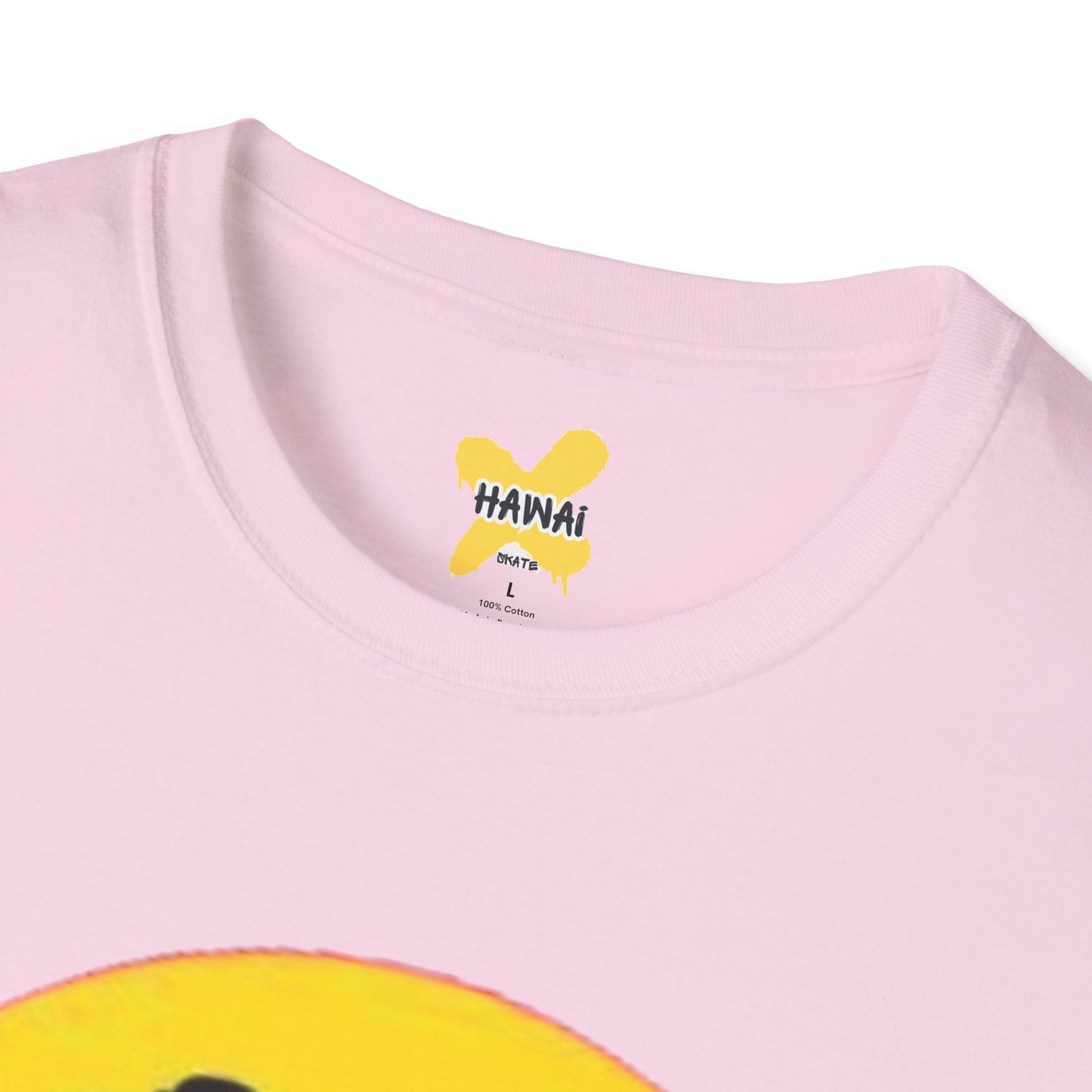 Happy Vibes Unisex Softstyle T-Shirt - Smiley Face with Headphones