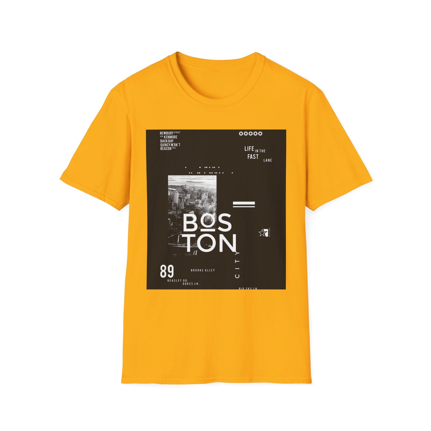 Boston Unisex Softstyle T-Shirt, Casual Wear, Travel Souvenir, Graphic Tee, Vintage Design, Gift for Him/Her