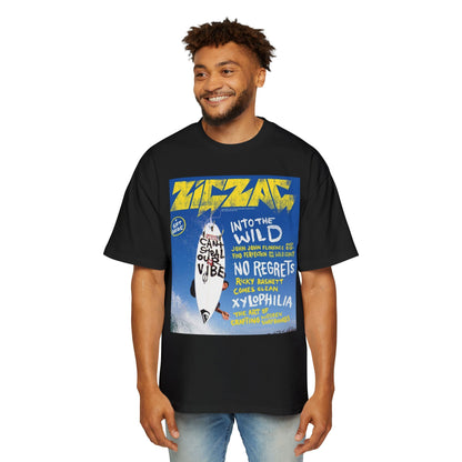 Surf Poster Graphic Tee — "Into the Wild / No Regrets" Oversized Men’s T‑Shirt