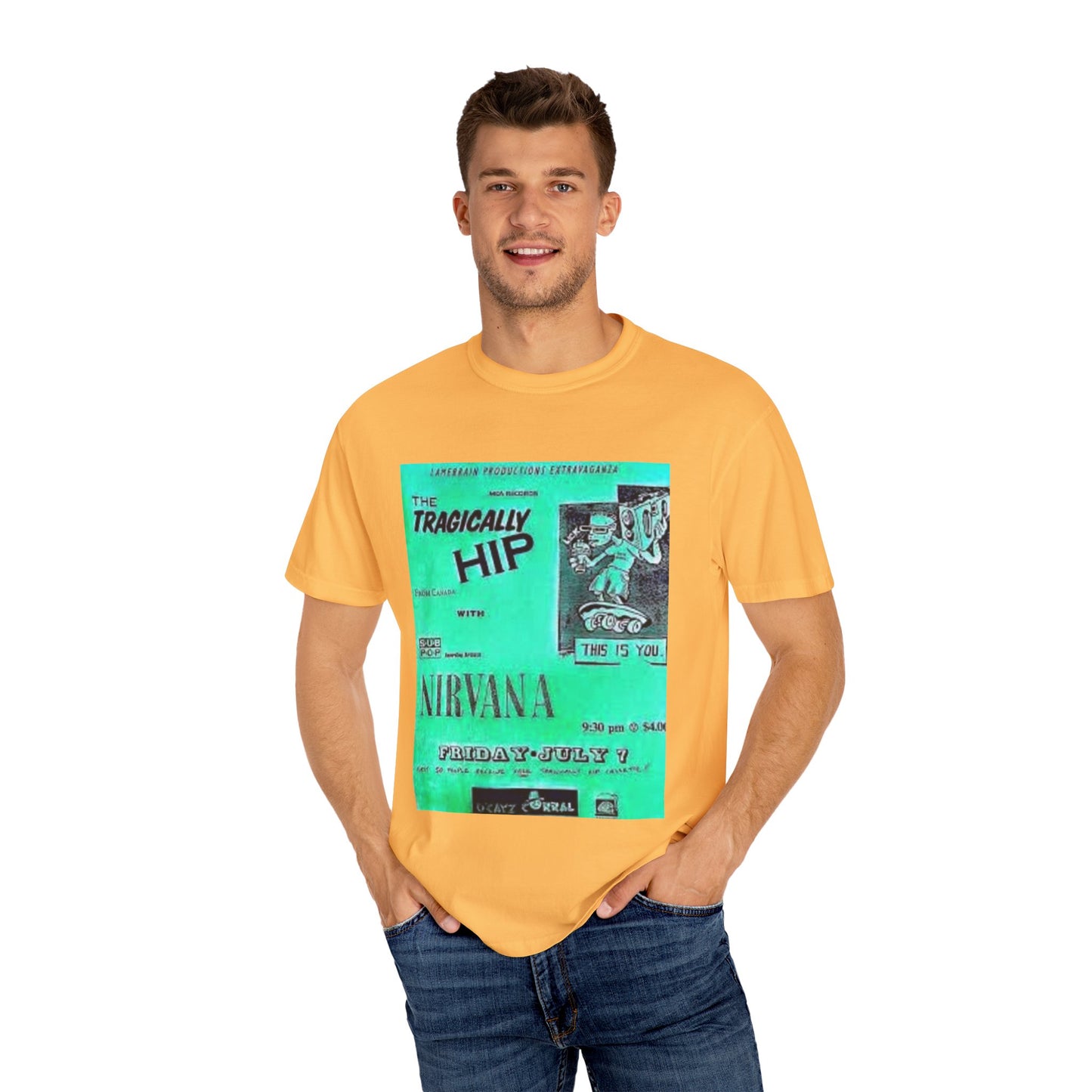 Retro Band Graphic T-Shirt - Nirvana & Tragically Hip Design