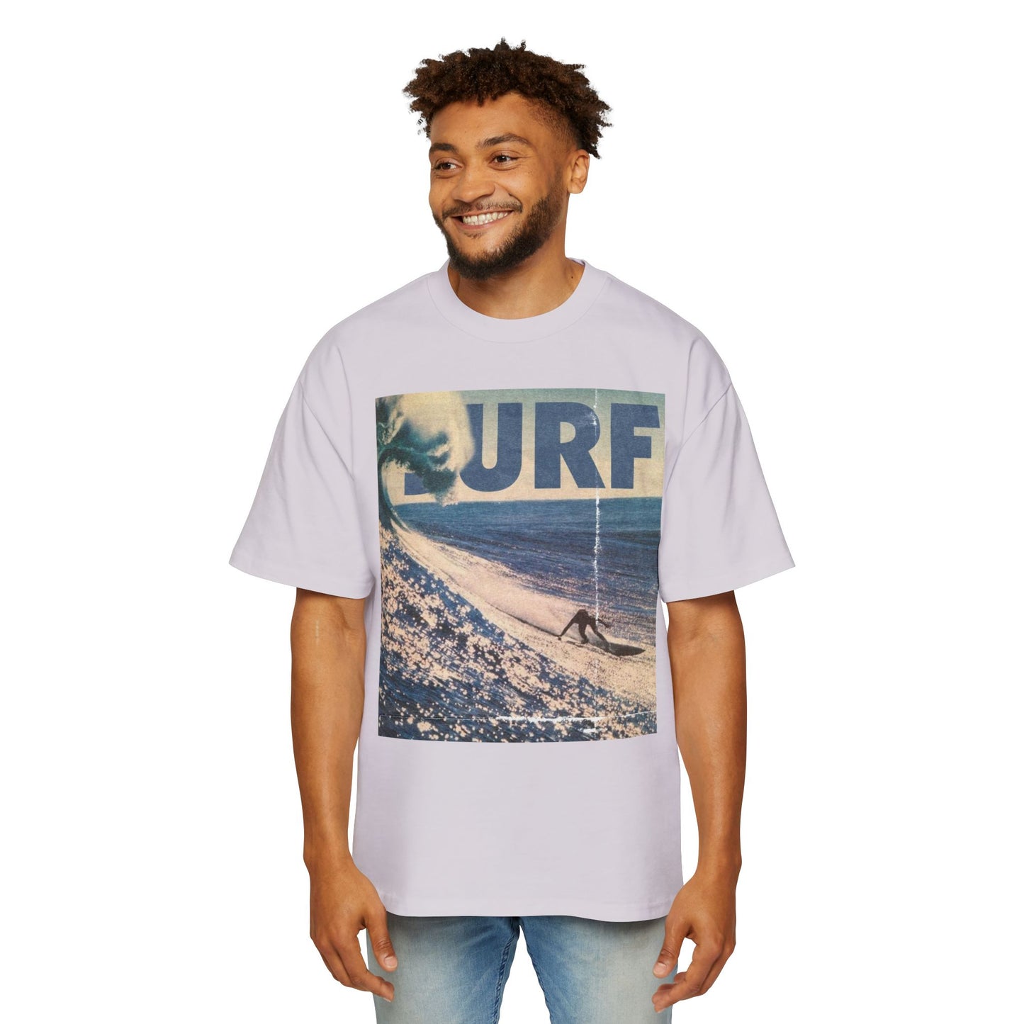 Surf Vintage Photo Tee — Men's Oversized Surf Graphic T-Shirt