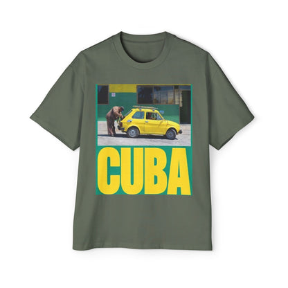 Cuba Vintage Photo Tee — Retro Yellow Car Graphic T-Shirt