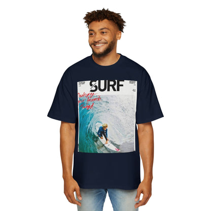 Surf Photo Graphic Tee — "Surf" Wave Rider Men's Oversized T-Shirt