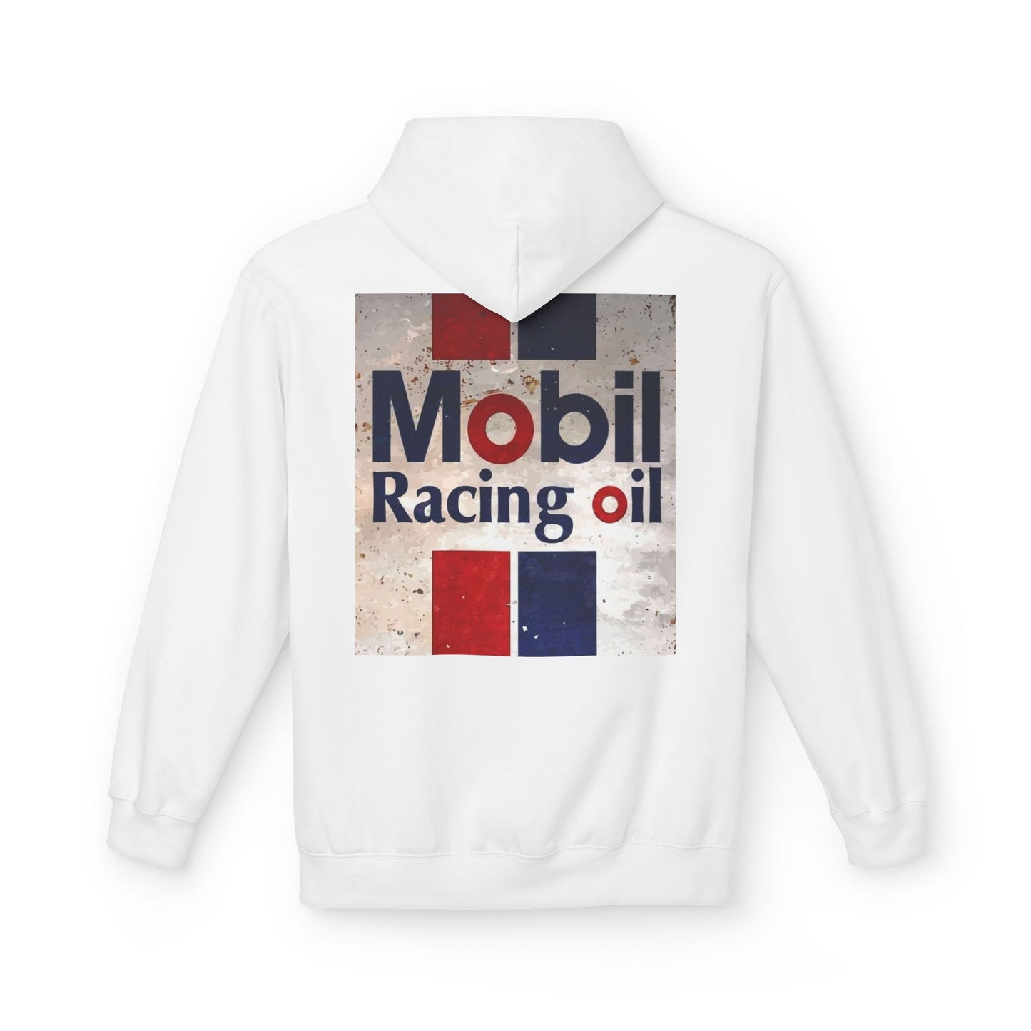Retro Mobil Racing Oil Fleece Hoodie for Motorsport Enthusiasts