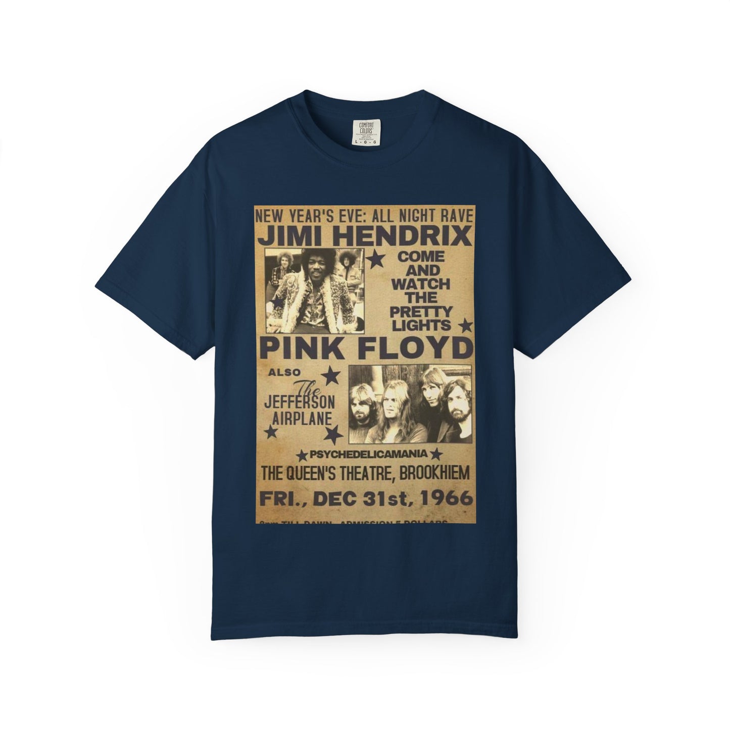Retro Band Concert T-Shirt - Jimi Hendrix & Pink Floyd Tribute