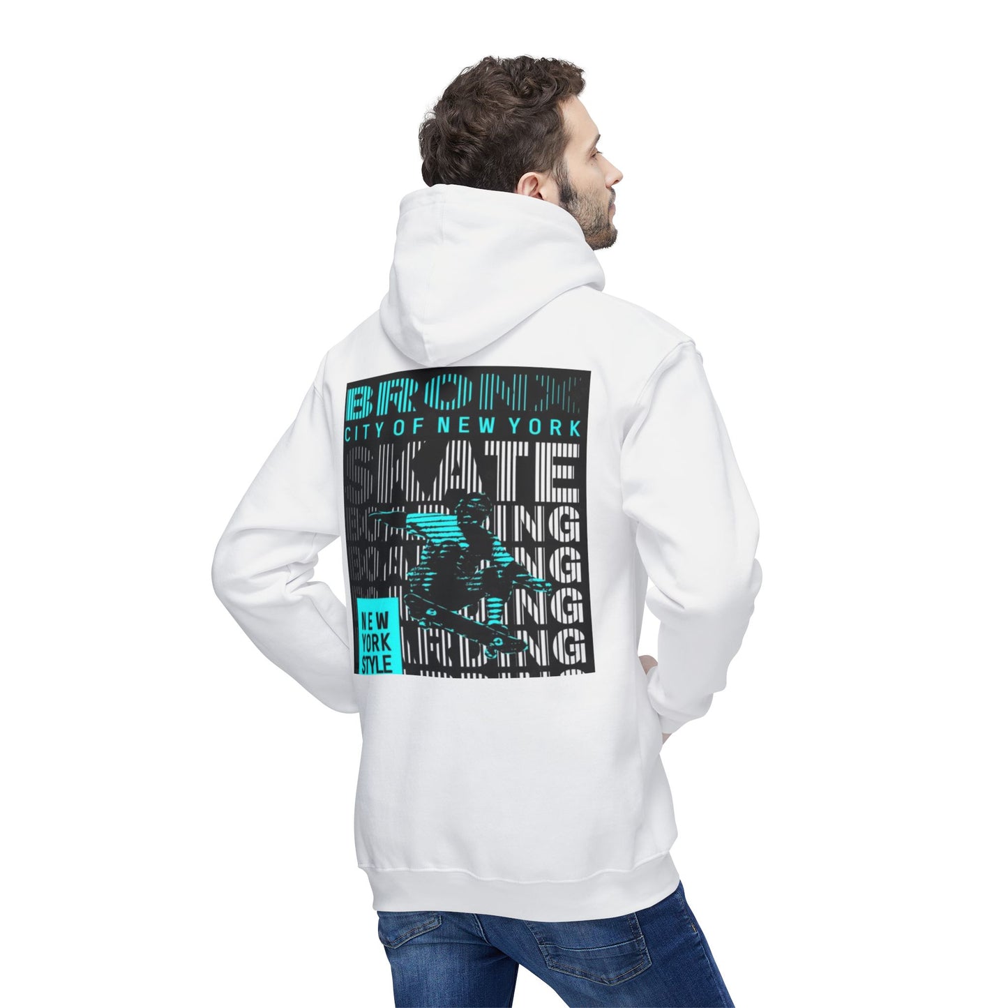 NYC Inspired Unisex Hoodie, Skate Style, Streetwear Sweatshirt, Casual Layer, Gift for Him/Her, Made in USA