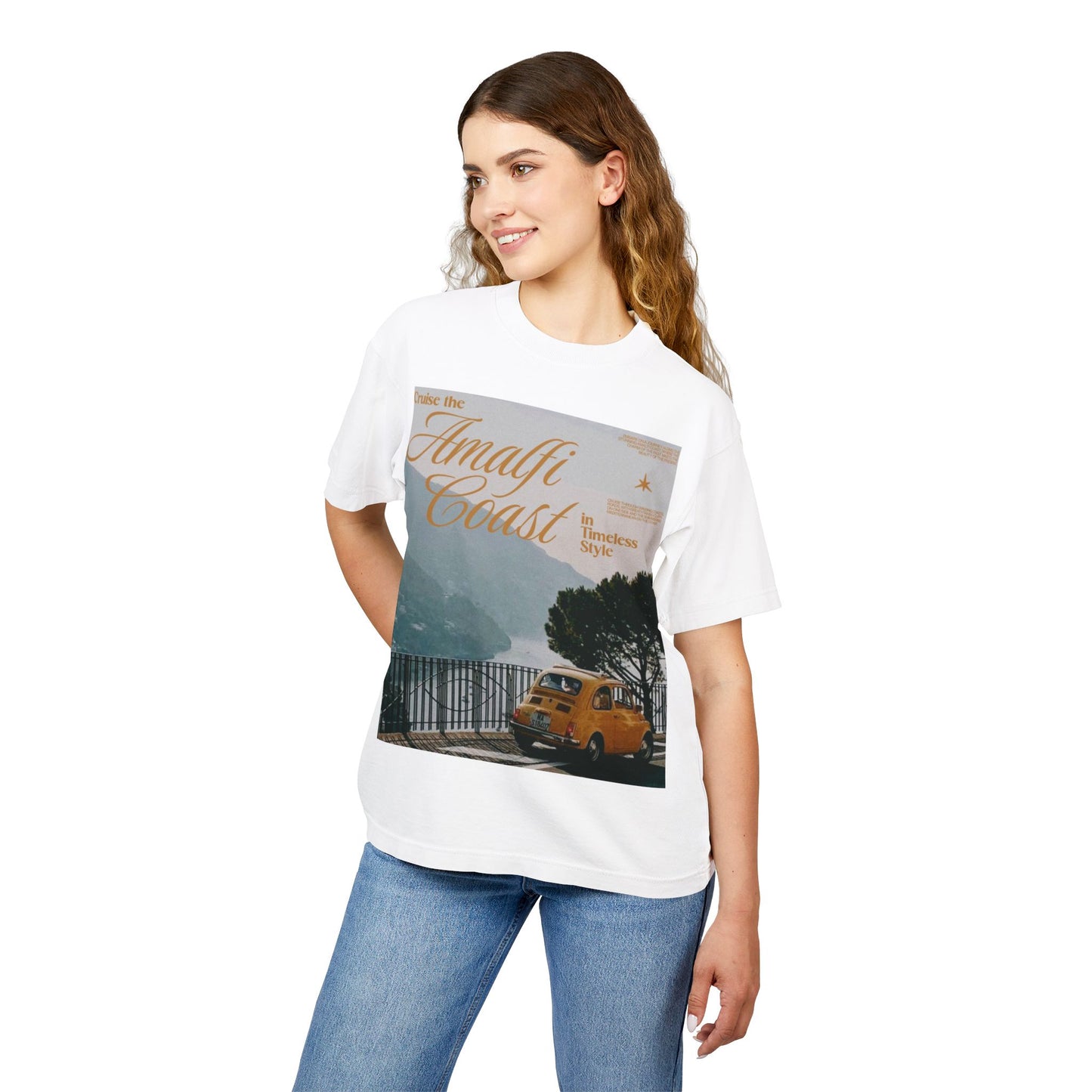 Amalfi Coast Vintage Fiat Tee – Retro Travel Graphic T-Shirt