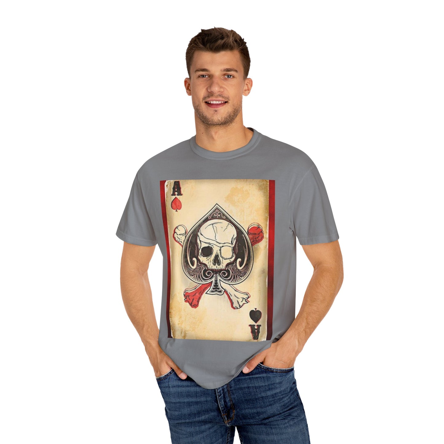 Vintage Skull & Ace of Spades Unisex T-Shirt - Perfect for Gamers and Rock Fans