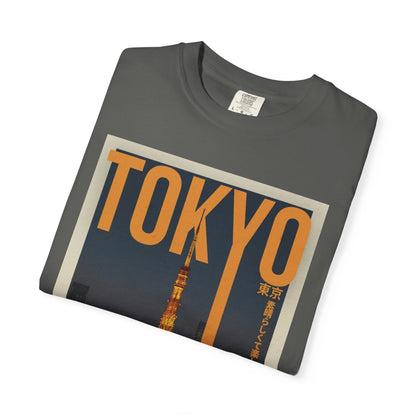 Tokyo Nightscape Graphic T-Shirt — Vintage Japan Tower Travel Poster Tee