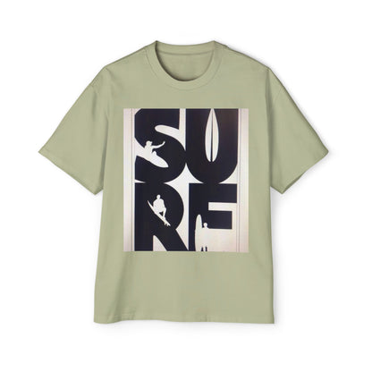 Surf Graphic Tee — Oversized Men's Surfboard Silhouette Shirt