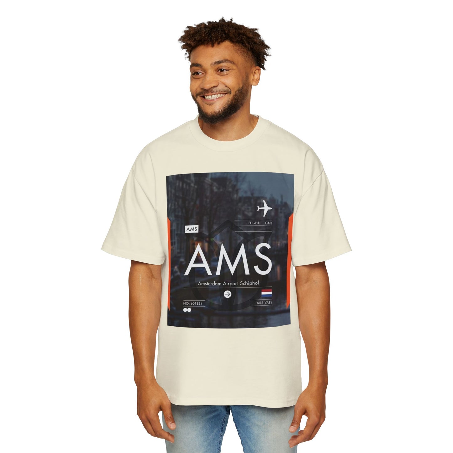 AMS Amsterdam Airport Tee — Travel-Inspired Graphic T-Shirt