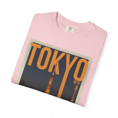 Tokyo Nightscape Graphic T-Shirt — Vintage Japan Tower Travel Poster Tee