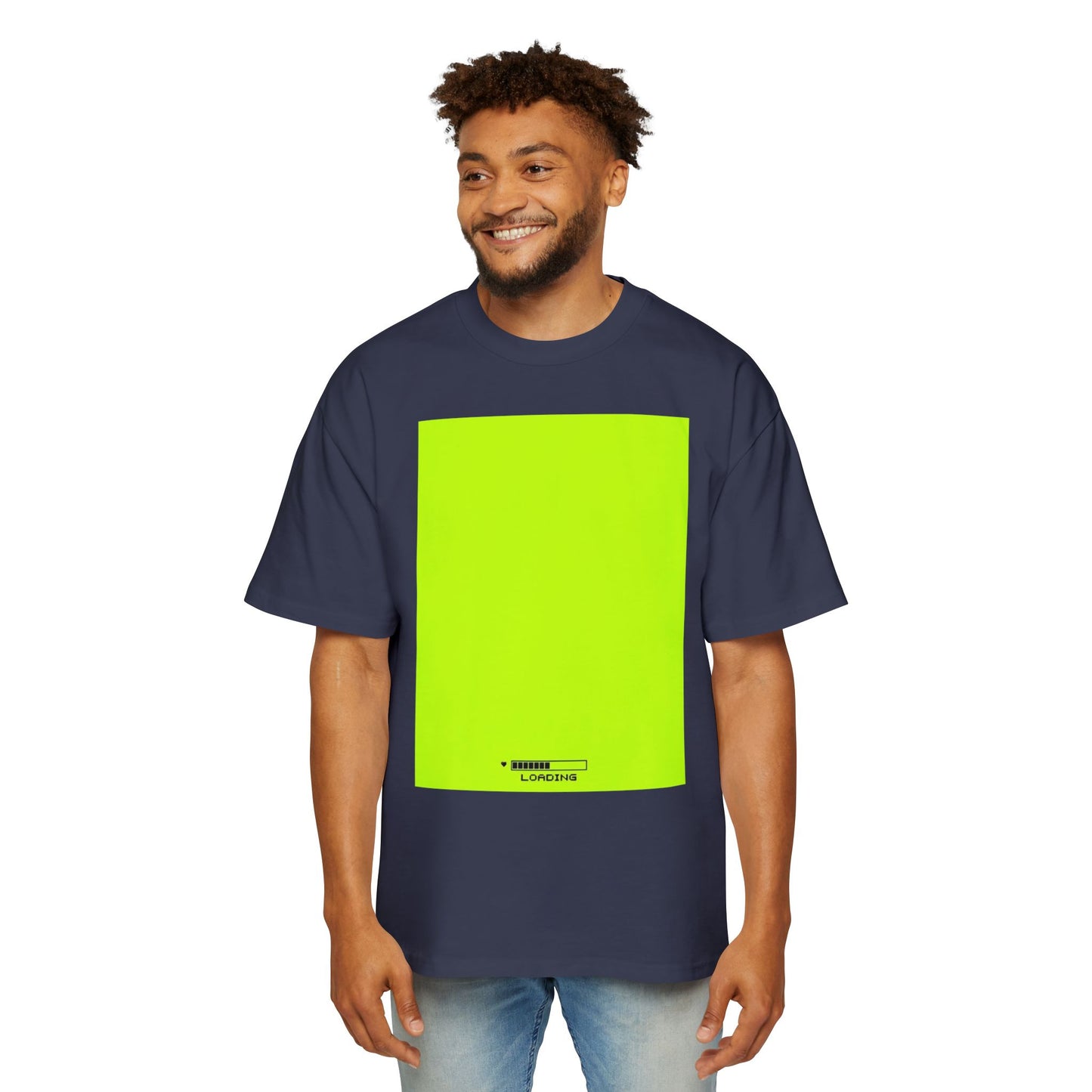 Oversized Tee — Neon Green Minimal Graphic "SUMMER LOVEDAY"