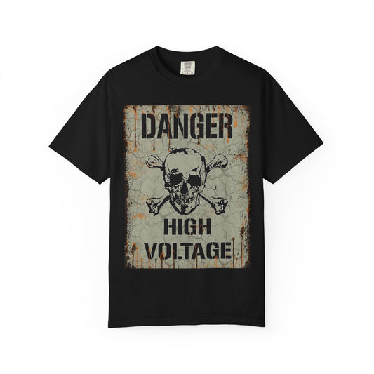 High Voltage Skull T-Shirt – Unisex Garment-Dyed Tee