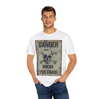 High Voltage Skull T-Shirt – Unisex Garment-Dyed Tee