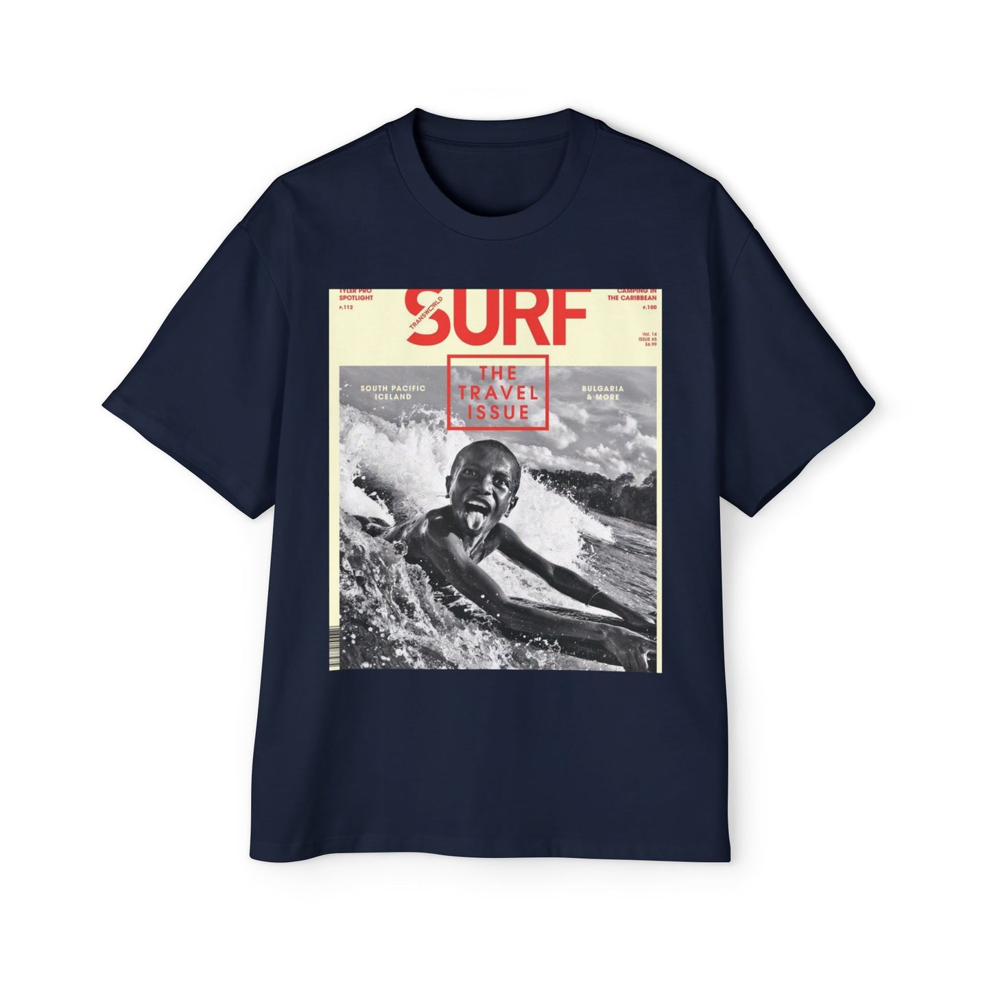Surf Magazine Graphic Tee — "Surf: The Wave Issue" Vintage Beach Shirt