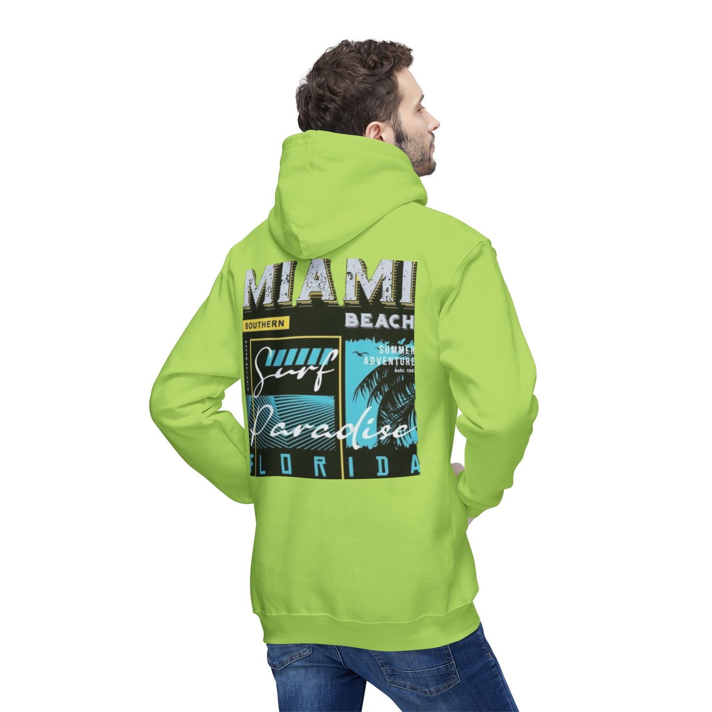 Miami Paradise Surf Unisex Hooded Sweatshirt - Made in USA