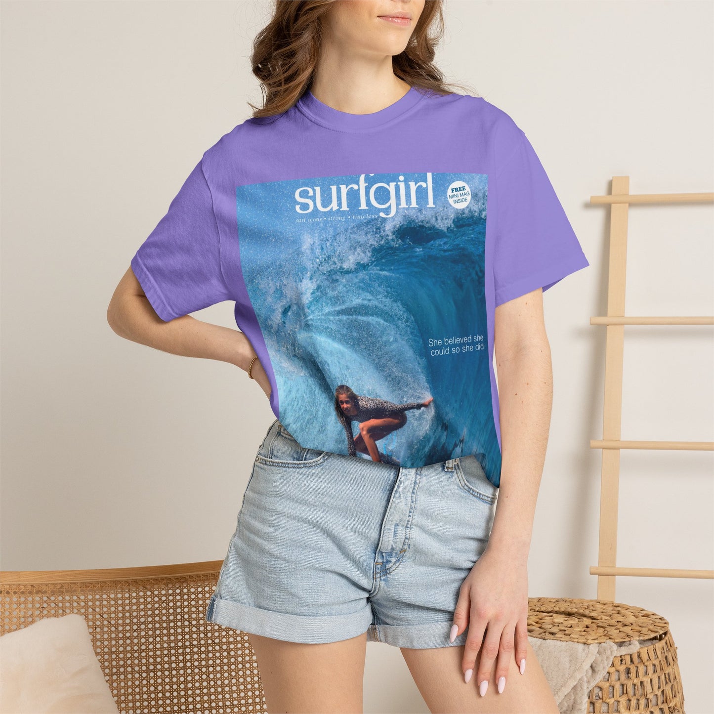 Surfgirl Wave Photo T-Shirt — Vintage Surf Magazine Graphic Tee