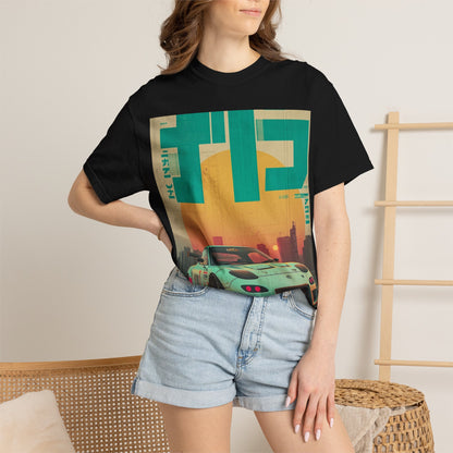Retro Sunset Racing T-Shirt — Vintage Sports Car Graphic