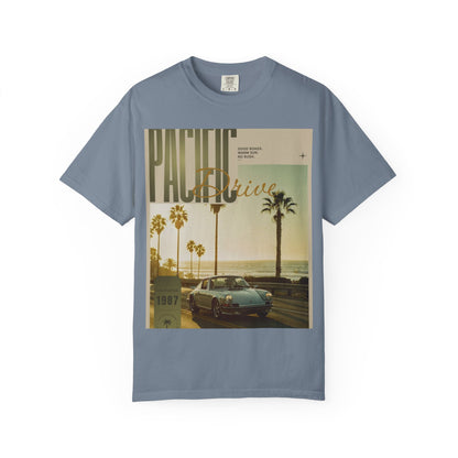Pacific Drive Vintage Beach T-Shirt – Sunset Palm Coastal Graphic Tee