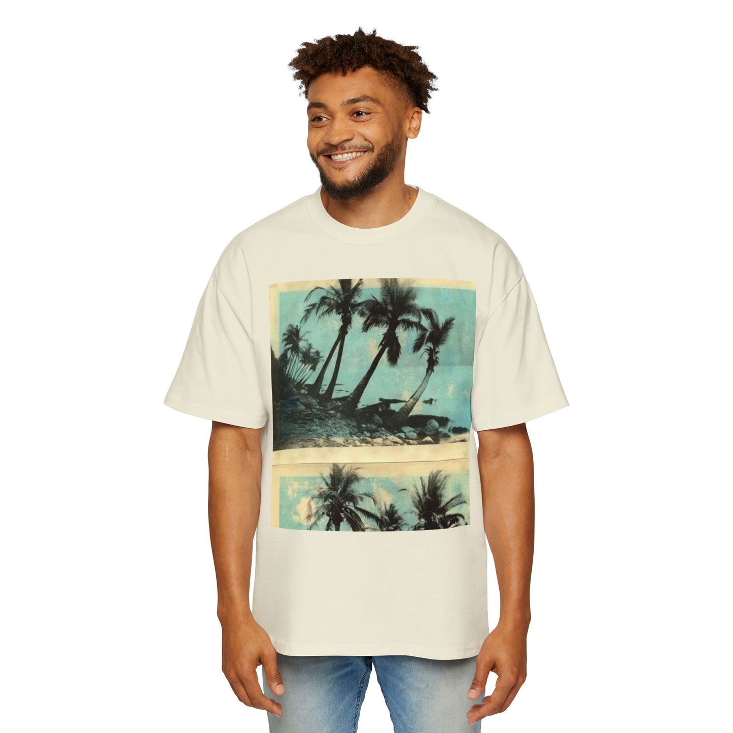 T-Shirt — Vintage Palm Beach Graphic Tee (Retro Tropical Sunset)
