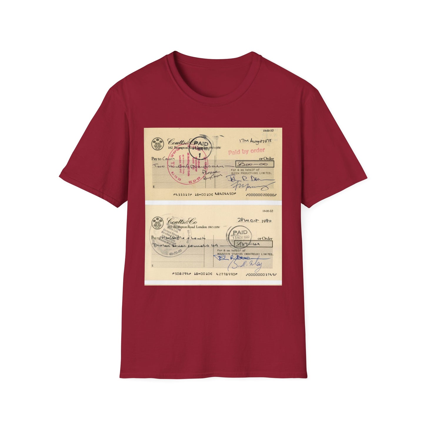 Vintage Document Unisex Softstyle T-Shirt - Paid Graphic Tee