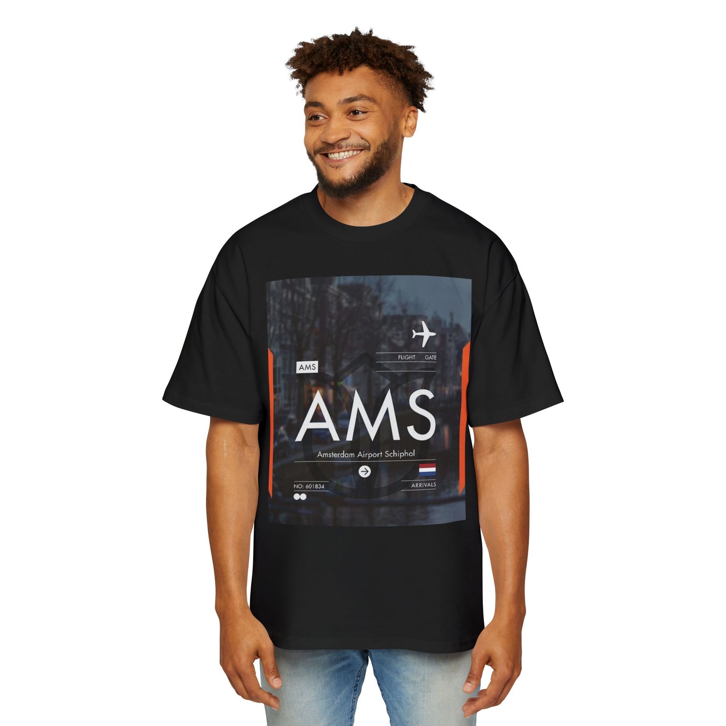 AMS Amsterdam Airport Tee — Travel-Inspired Graphic T-Shirt