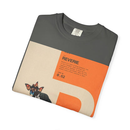 Reverie Skateboard Graphic T‑Shirt — Vintage R Letter Streetwear Tee