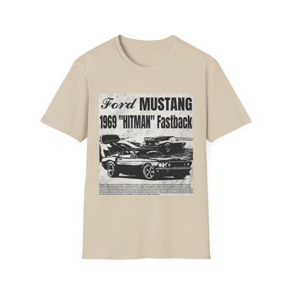 Vintage 1969 Ford Mustang 'Hitman' Unisex T-Shirt - Classic Car Enthusiast Apparel