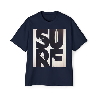 Surf Graphic Tee — Oversized Men's Surfboard Silhouette Shirt