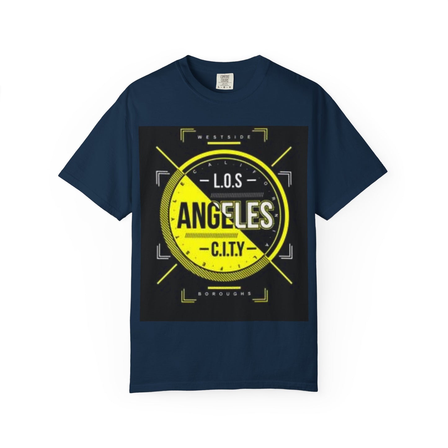 Unisex Garment-Dyed T-Shirt with Automotive Wheel Design