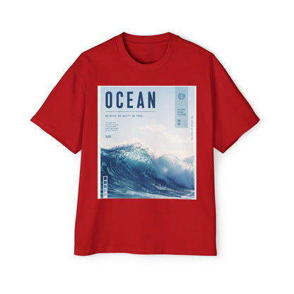 Ocean Wave Graphic Tee — "OCEAN" Coastal Photo Print T-Shirt