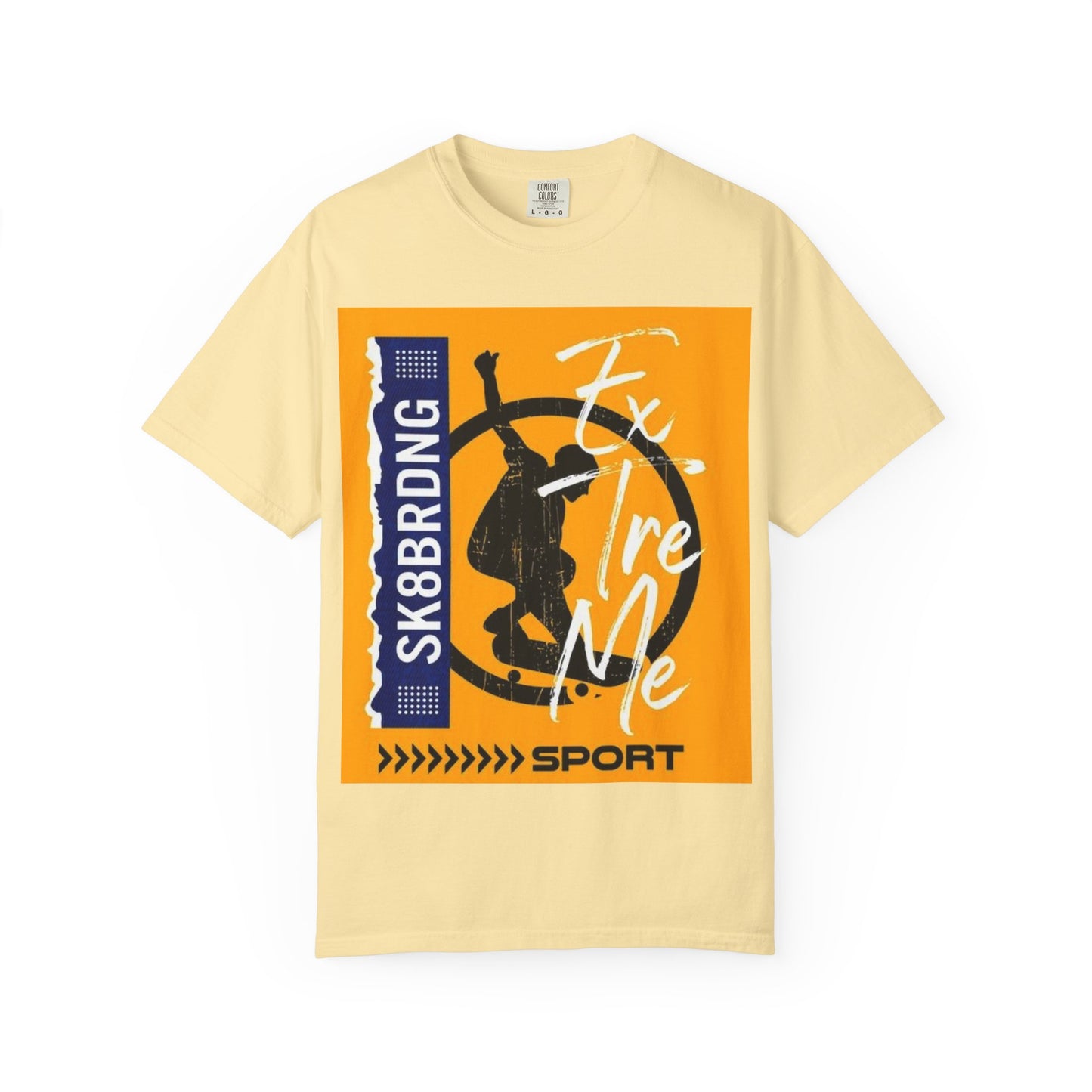 Sporty Graphic Tee for Skaters, Unisex Garment-Dyed T-shirt, Skateboarding Apparel, Casual Wear, Gift for Sport Lovers, Urban Fashion