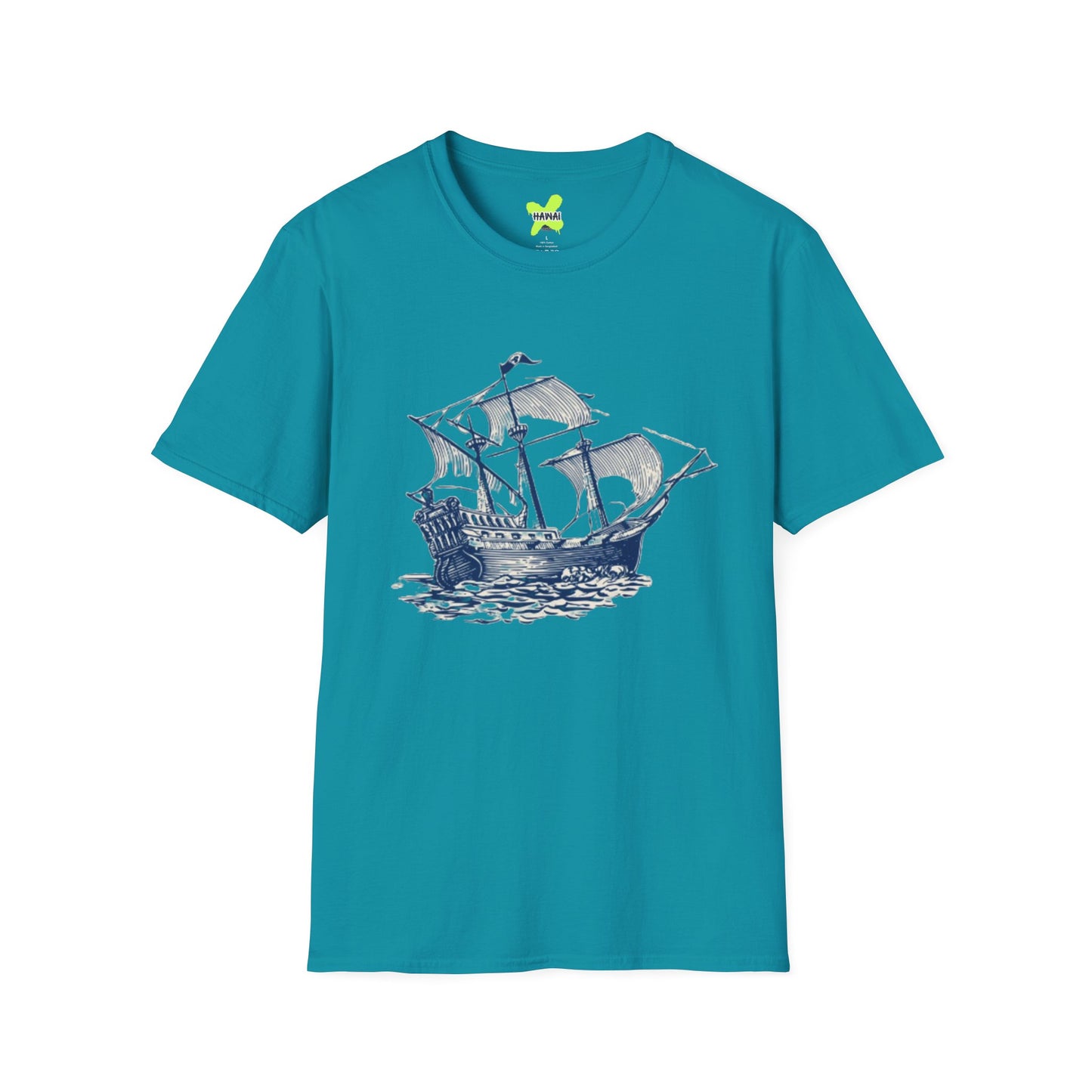 Nautical Adventure Unisex Softstyle T-Shirt - Pirate Ship Design