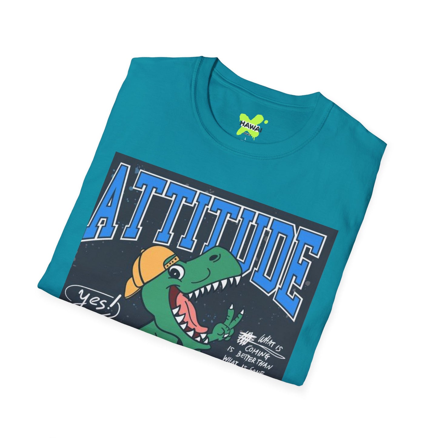 Dino Attitude T-Shirt, Fun Graphic Tee, Casual Wear, Gift for Kids, Skateboarder Shirt, Cool Dinosaur Apparel