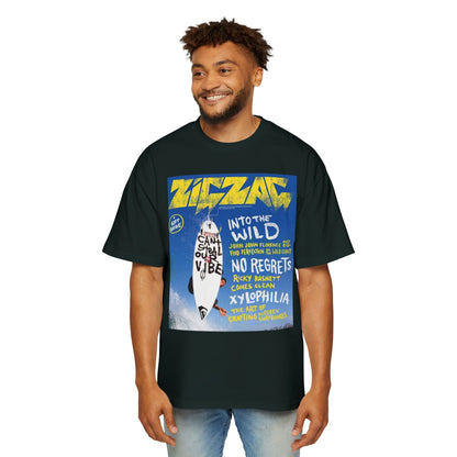 Surf Poster Graphic Tee — "Into the Wild / No Regrets" Oversized Men’s T‑Shirt