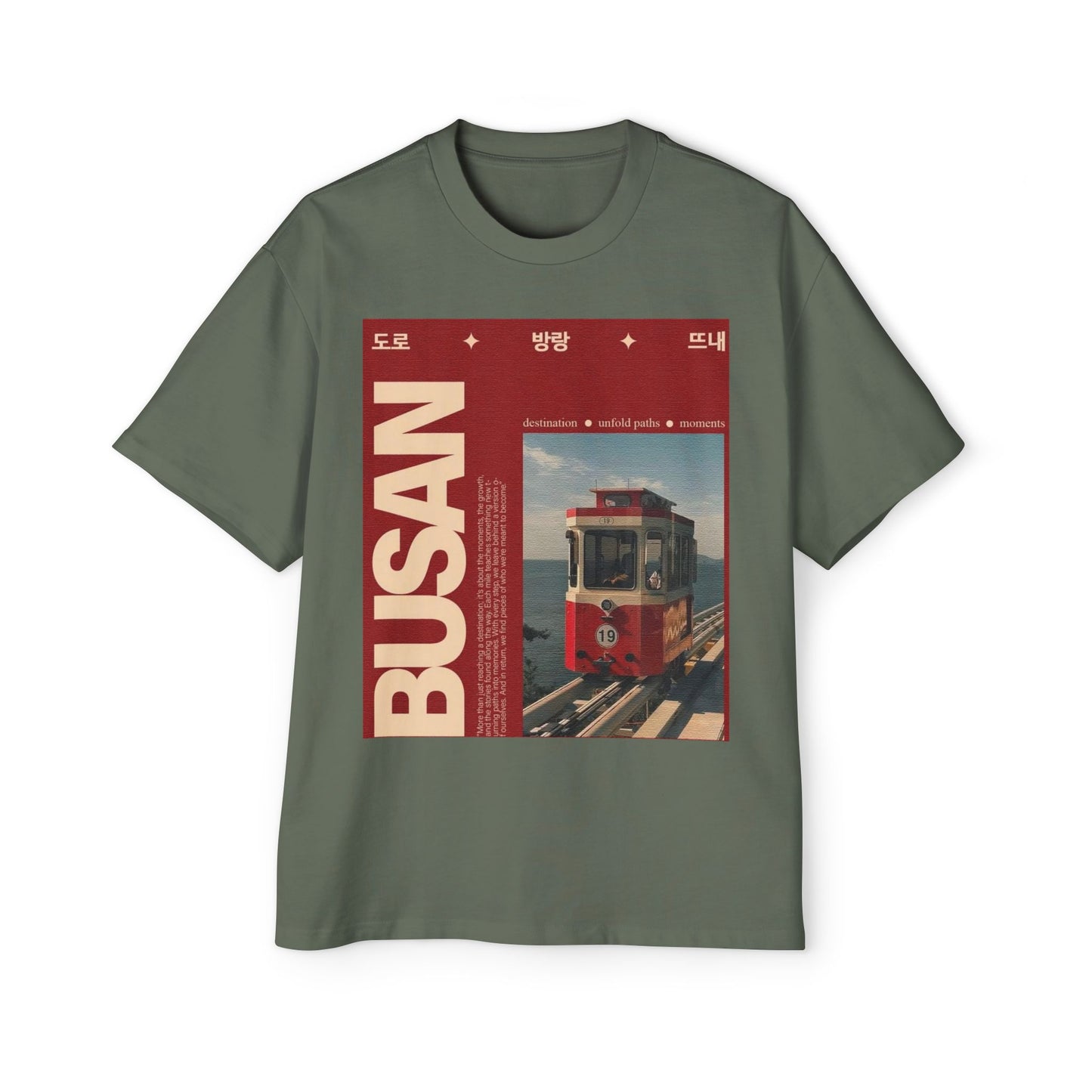 Busan Tram Retro Graphic Tee — Vintage Korea Travel T‑Shirt